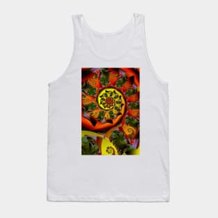 Orangey Red Spiral Fractal Tank Top